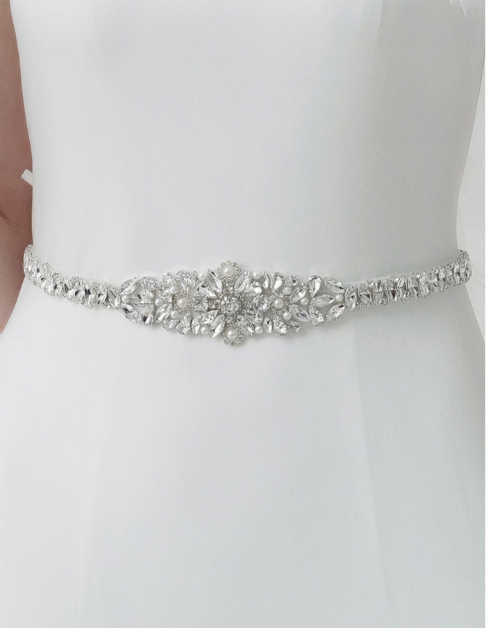 Cintura gioiello argento per sposa o cerimonia elegante