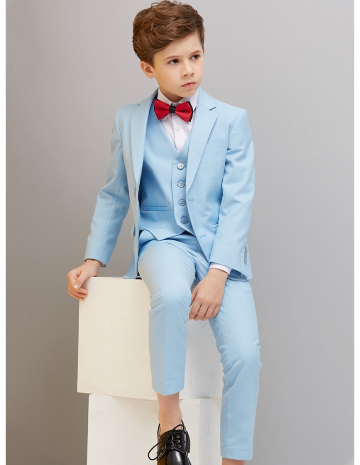 sky blue elegant boy ring bearer suit