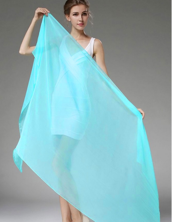 Pure silk turquoise shawl