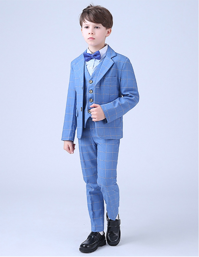 copy of shiny royal blue elegant boy ring bearer suit
