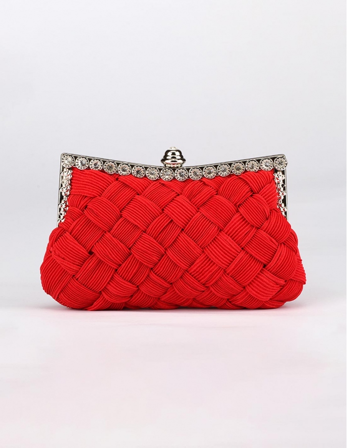 Red Polyester Wedding Handbag