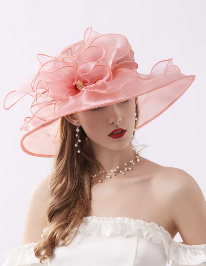 Cappello cerimonia donna rosa acceso con fiocco