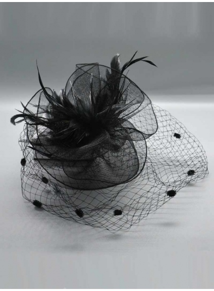 Feathers Fascinator with tulle blusher