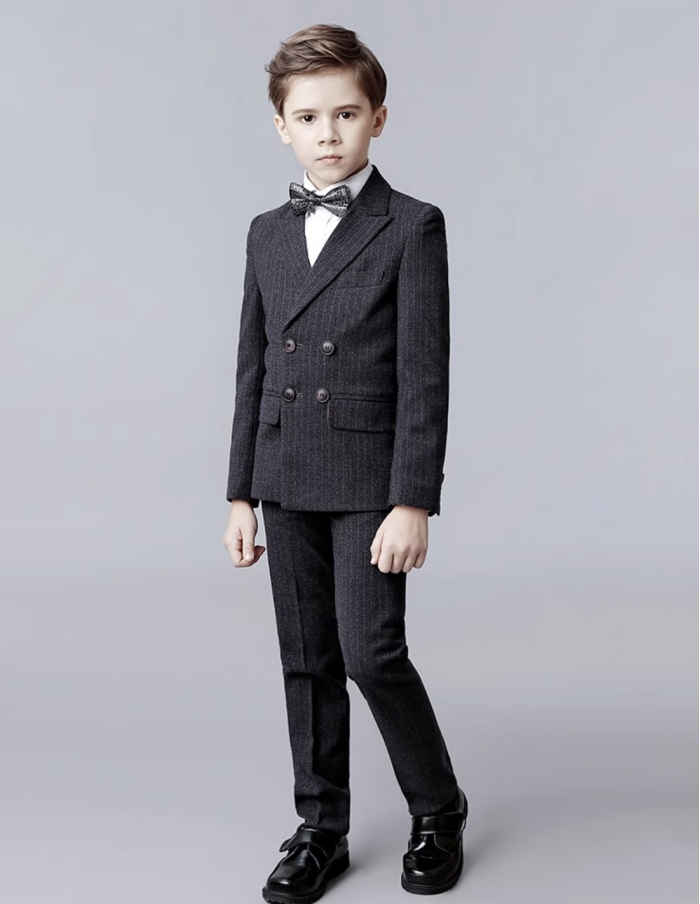 Black elegant boy ring bearer suit