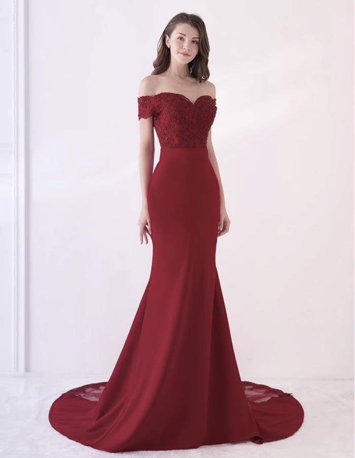 Dark Red Bridesmaid dress