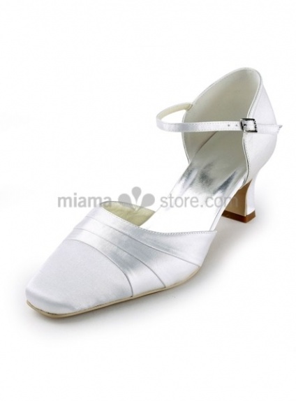 Flat top Satin Rubber sole Wedding shoes