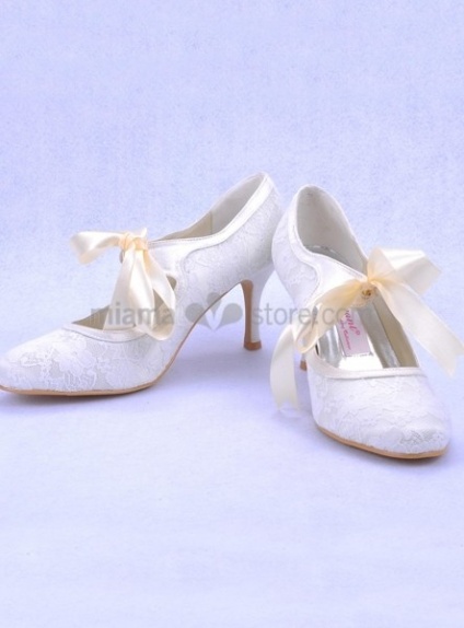 Pointed toe Satin Rubber sole Wedding shoes	