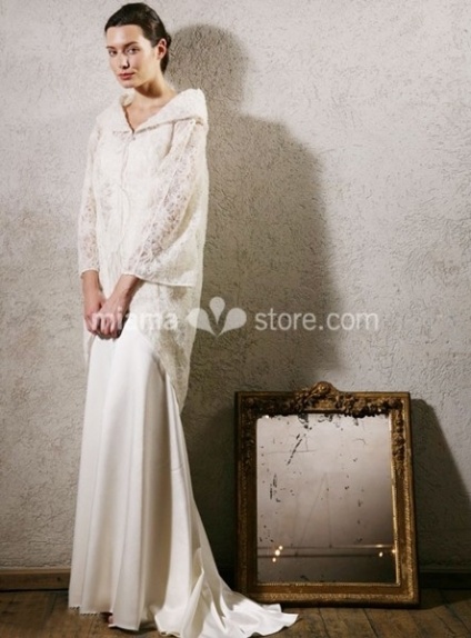 ELLIE - Sheath Lace Turndown collar Wedding coat
