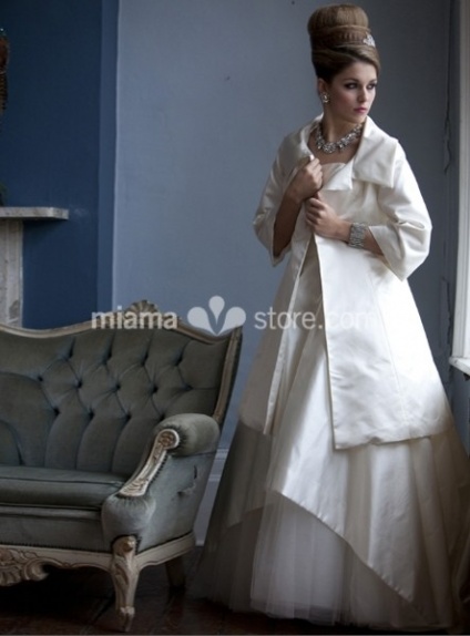 DENISA - A-line Short/Mini Stian Turndown collar Wedding coat