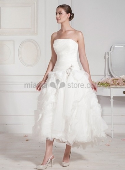 FIONA - A-line Short Cheap Tea length Organza Wedding dress