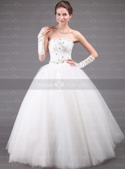 CYNTHIA - A-line Ball gown Strapless Floor length Tulle Wedding dress