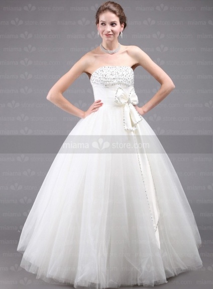 DANA - A-line Ball gown Strapless Floor length Tulle Wedding dress